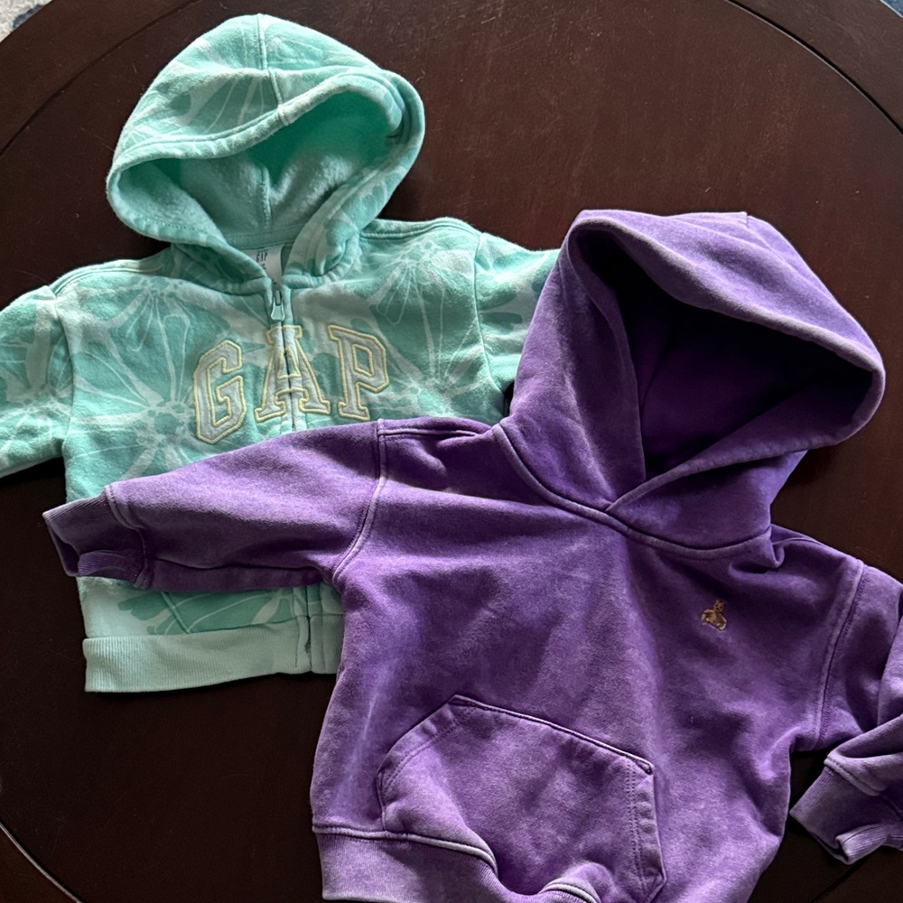 GAP Kids Teal and Violet Hoodies